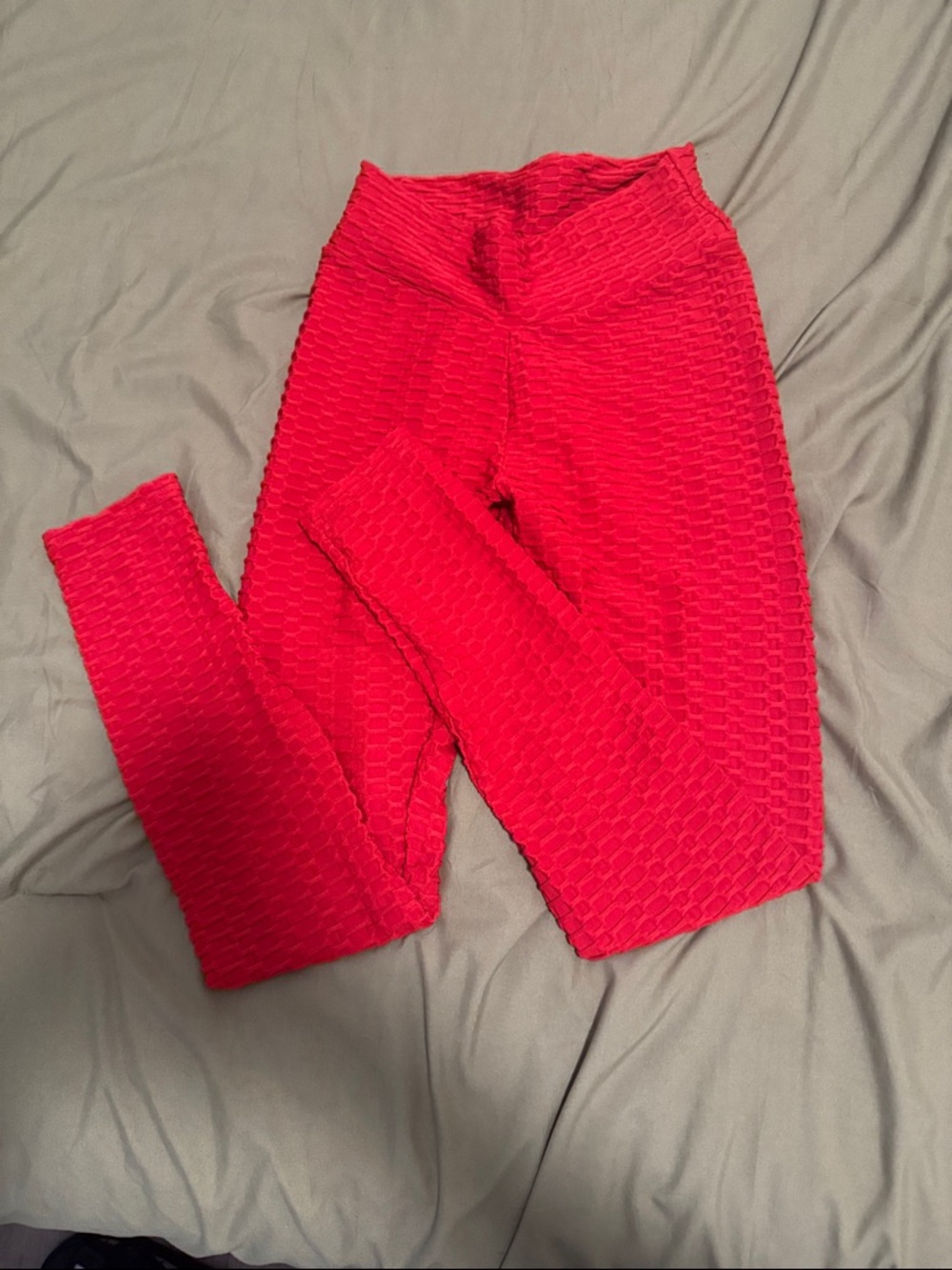 High-Waist Butt-Scrunch Red Leggings